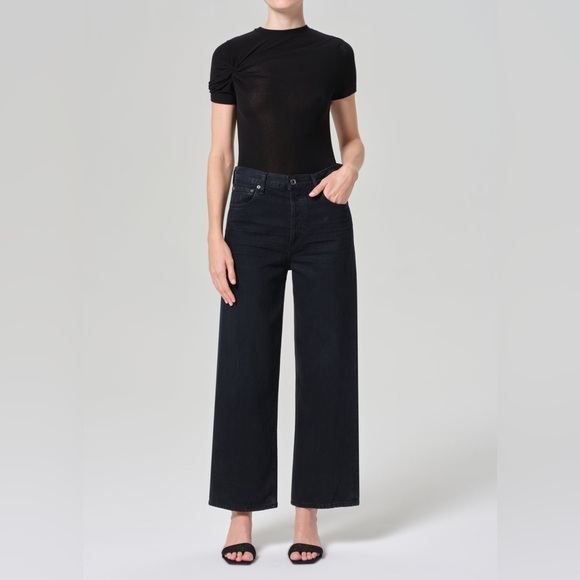 Agolde Denim - Agolde Ren High Rise Wide Leg Jeans in Scowl, Size 26